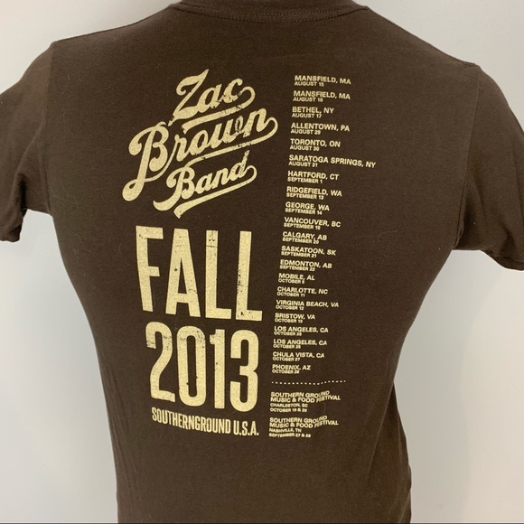 Zac Brown Band 2013 Tour Concert Band T-Shirt - Picture 5 of 6